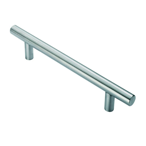 25Mm Dia. T Bar Pull Handle - 300Mm C/C - Bolt Through Fixing - Satin Stainless Steel