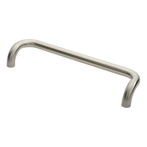 30Mm Dia. Cranked Pull Handle - 450Mm C/C - Bolt Through Fixing - Satin Stainless Steel