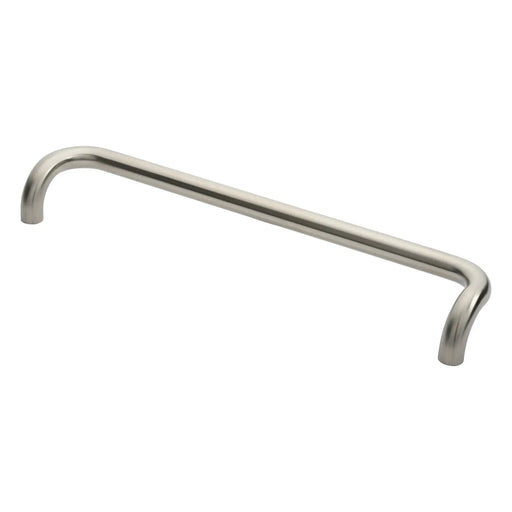 30Mm Dia. Cranked Pull Handle - 600Mm C/C - Bolt Through Fixing - Satin Stainless Steel
