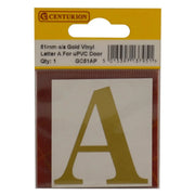 51mm Gold Traditional Oldstyle Font Vinyl Letter A - Pack of 10