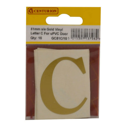 51mm Gold Traditional Oldstyle Font Vinyl Letter C   (Pack of 10) - Min Order 2