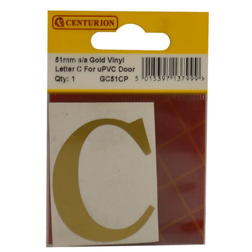 51mm Gold Traditional Oldstyle Font Vinyl Letter C - Pack of 10