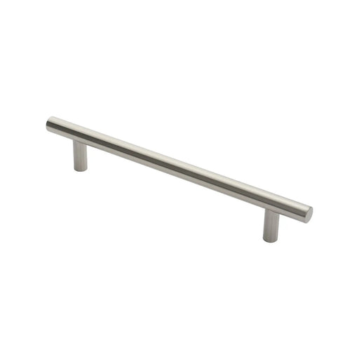 22Mm Dia. T Bar Pull Handle - 300Mm C/C - Bolt Through Fixing - Satin Stainless Steel