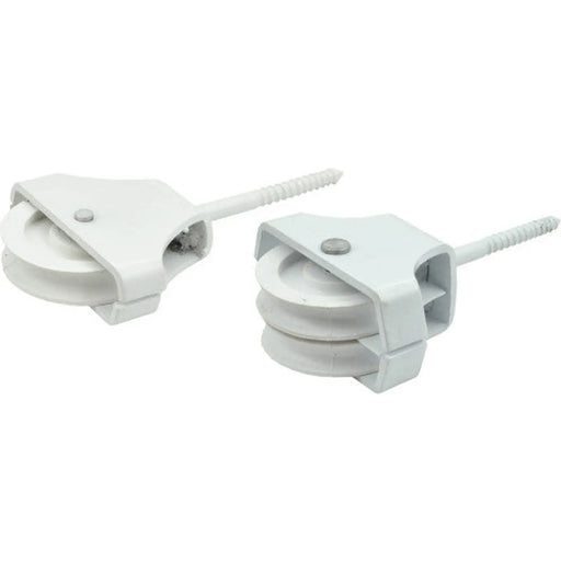Screw-In Pulley, Single, White, 45mm - Pack of 10