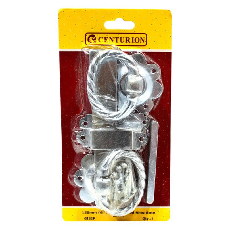 150mm (6")  BZP Twisted Ring Gate Latch - Pack of 3