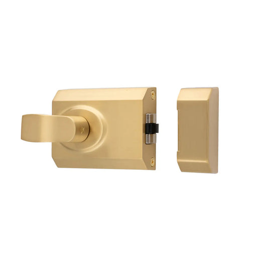 60Mm Rim Cylinder Rollerball Nightlatch C/W Mp5 Cylinder - Satin Brass
