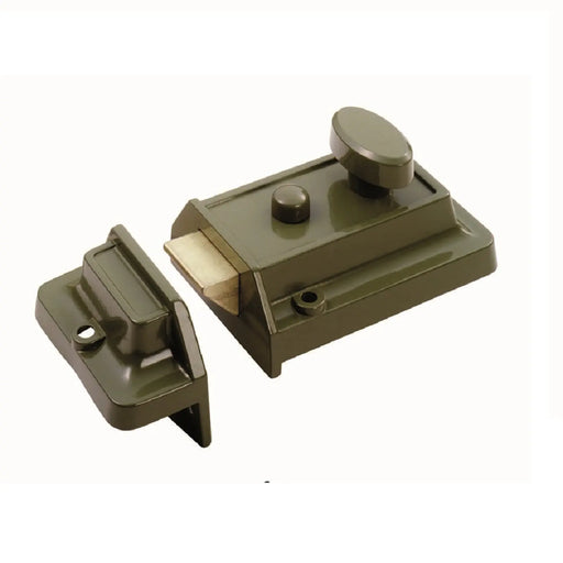 60Mm Traditional Rim Cylinder Nightlatch C/W Mp5 Cylinder - Retail Pack - Green