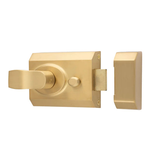 60Mm Rim Cylinder Nightlatch C/W Mp5 Cylinder - Satin Brass