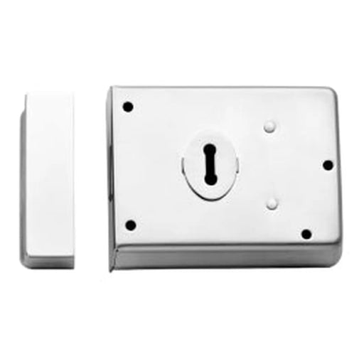 4 X 3" Rim Deadlock - Dual Handed C/W 2 Keys - Polished Chrome