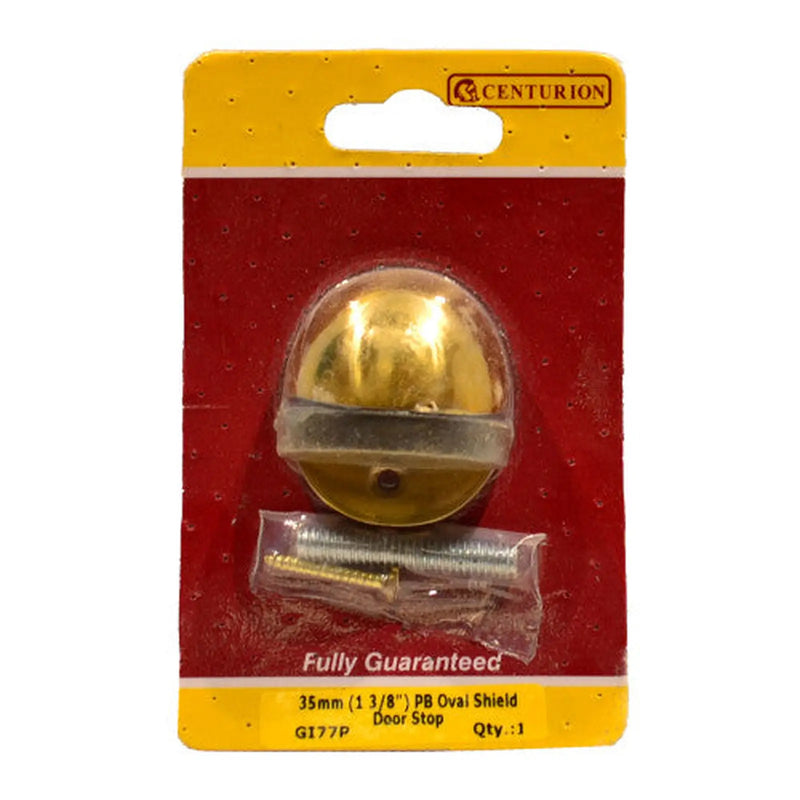 35mm (1 3/8") PB Oval Shield Door Stop - Pack of 5