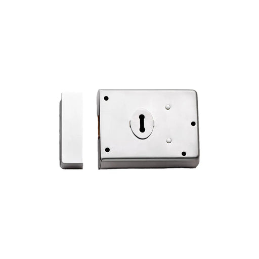 4 X 3" Rim Deadlock - Dual Handed C/W 2 Keys - Satin Chrome