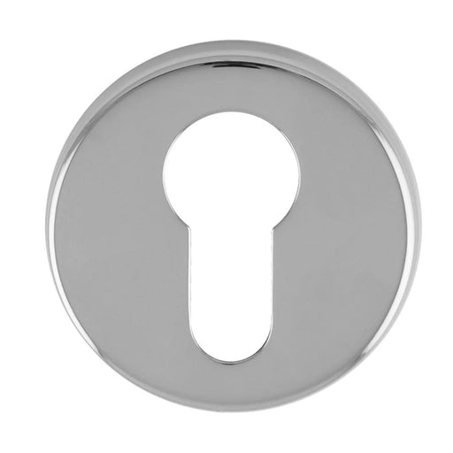 Escutcheon - Euro Profile - Push-On Round Rose Cro (Polished Chrome) - Polished Chrome