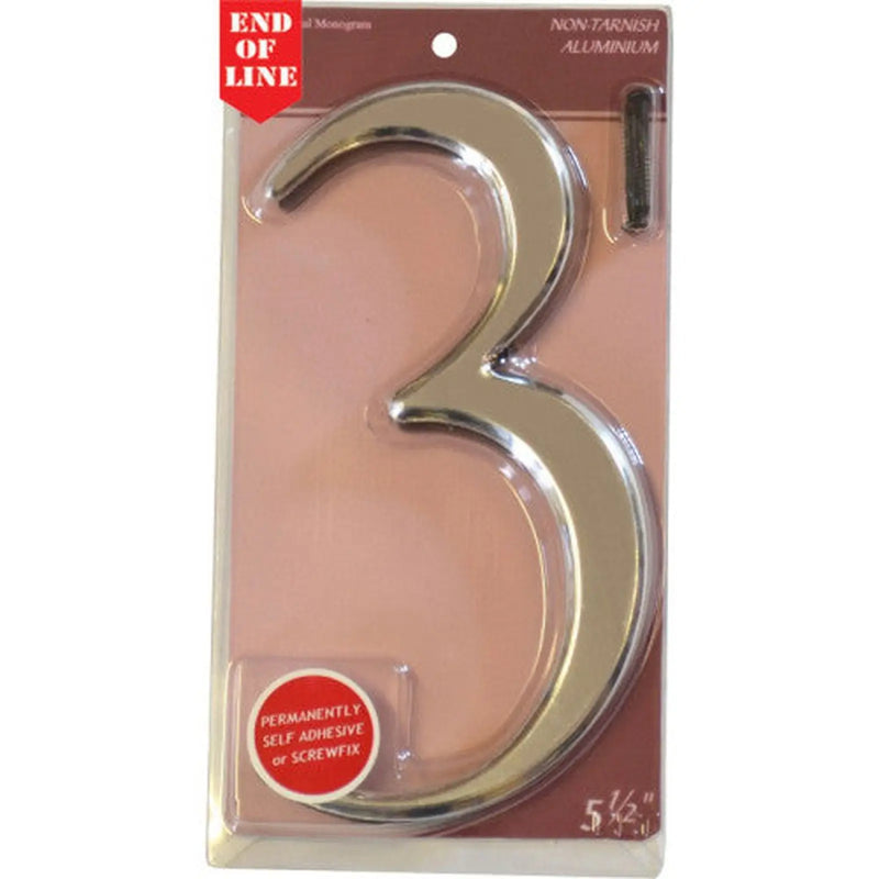 Glass/Silver Numbered Plaque 3 - Pack of 5