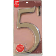 Glass/Silver Numbered Plaque 5 - Pack of 5