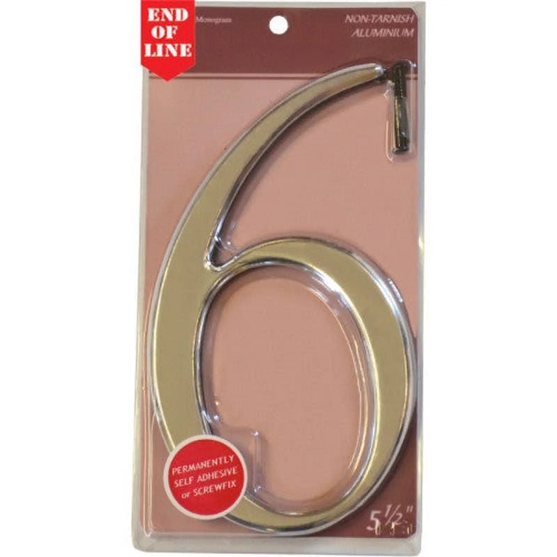 Glass/Silver Numbered Plaque 6 - Pack of 5