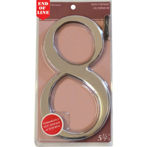 Glass/Silver Numbered Plaque 8 - Pack of 5