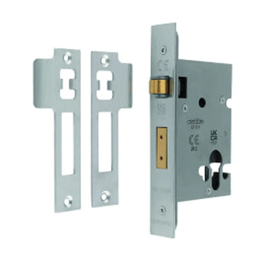 76Mm Rollerball Deadlock - Euro - Square - Satin Stainless Steel