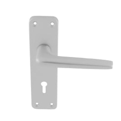 Aluminium Lever On Backplate - Lock 57Mm C/C - Satin Anodised Aluminium