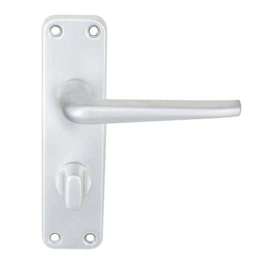 Aluminium Lever On Backplate - Bathroom/Privacy - Retail Pack - Satin Anodised Aluminium