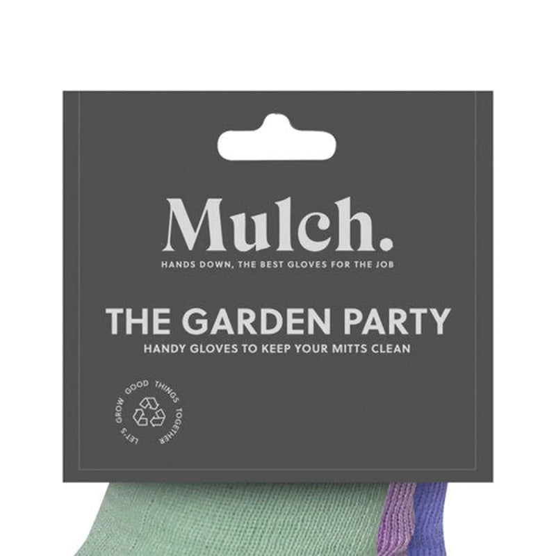 Mulch 'Garden Party' Gardening Gloves Size Medium - 3 Pairs - Pink, - Pack of 6