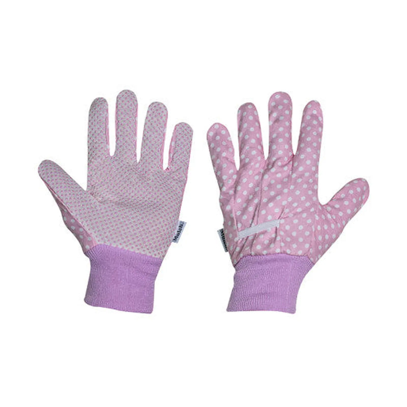 Mulch 'Garden Party' Gardening Gloves Size Medium - 3 Pairs - Pink, - Pack of 6