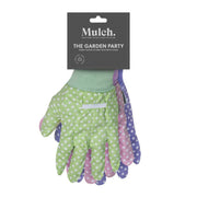 Mulch 'Garden Party' Gardening Gloves Size Medium - 3 Pairs - Pink, - Pack of 6