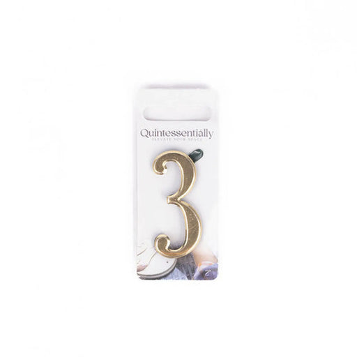 2" Gold Effect Numeral 3 - Pack of 5