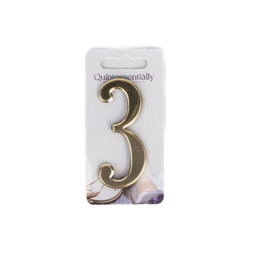 3" Gold Effect Numeral 3 - Pack of 5