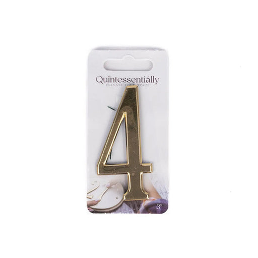 3" Gold Effect Numeral 4 - Pack of 5