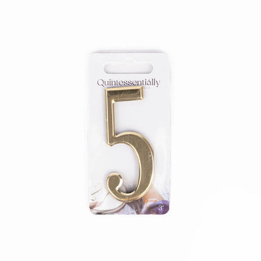 3" Gold Effect Numeral 5 - Pack of 5