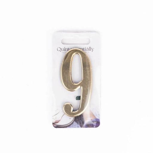 3" Gold Effect Numeral 9 - Pack of 5