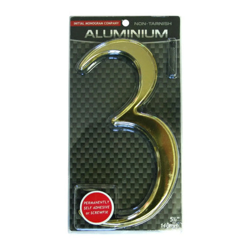 5 1/2" Gold Effect Numeral 3 - Min Order 2