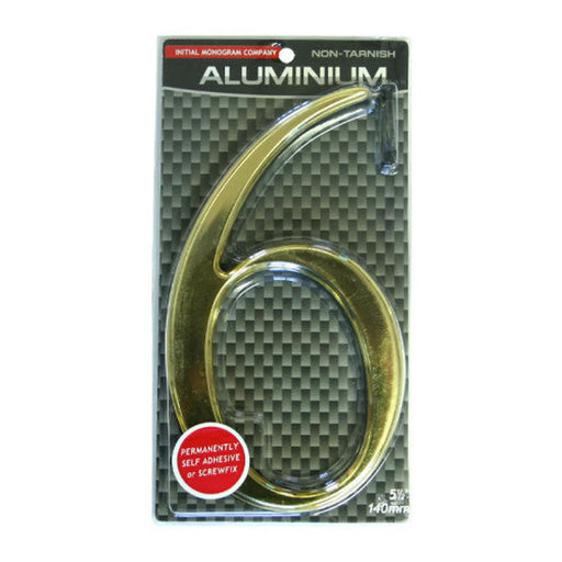 5 1/2" Gold Effect Numeral 6 - Min Order 2