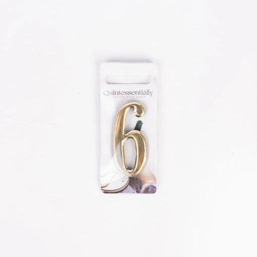 2" Gold Effect Numeral 6 - Pack of 5