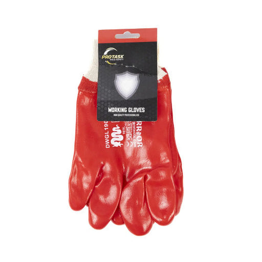 PVC Knit Wrist Gloves - X-Large - Red - Pack of 5