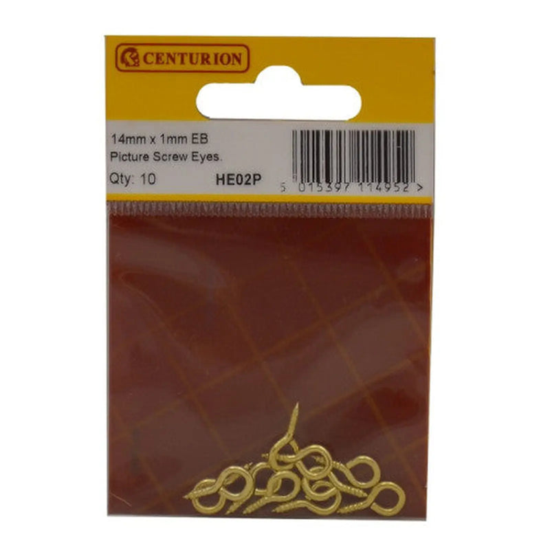 14mm x 1mm EB Picture Screw Eyes (Pack of 10) - Pack of 5