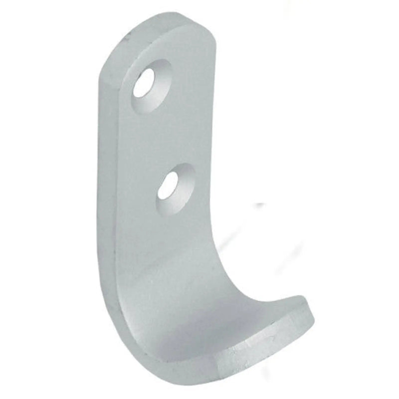 50mm Flat Pattern Robe Hook - Silver Anodised Aluminium - Pack of 25