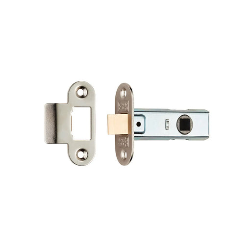 Tubular Latch 2.5 - Rounded Strike & Forend - Nickel Plated 64
