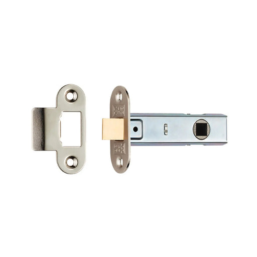 Tubular Latch 3 - Rounded Strike & Forend - Nickel Plated