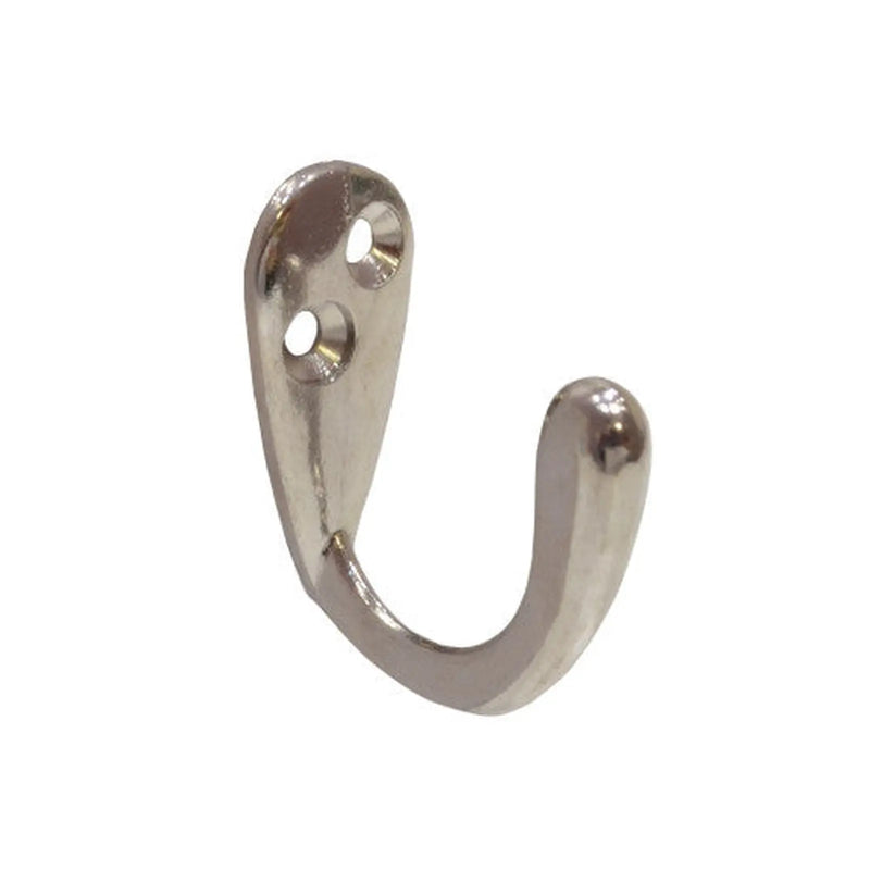 50mm Die Cast Single Wardrobe Hook - Chrome Plated - Pack of 20