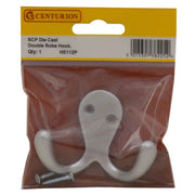 70mm Die Cast Double Robe Hook - Satin Chrome - Pack Qty 1 - Pack of 5