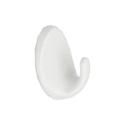 58mm White Plastic Self Adhesive Oval Hook - Pack of 50