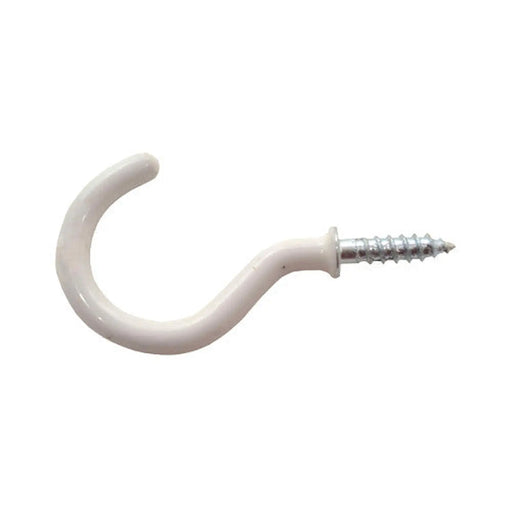 50mm White PVC Cup Hooks - Pack of 50
