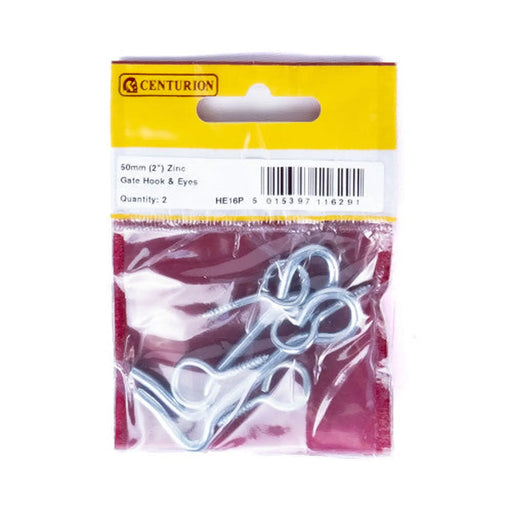 Gate Hook and Eyes, Zinc Plated, 50mm - Pack of 5