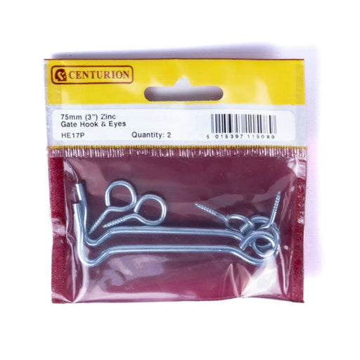 75mm (3") ZP Gate Hook & Eyes  (Pack of 2) - Pack of 5