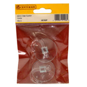 40mm Clear Plastic Suction Hook (Pack of 2) - Pack of 5