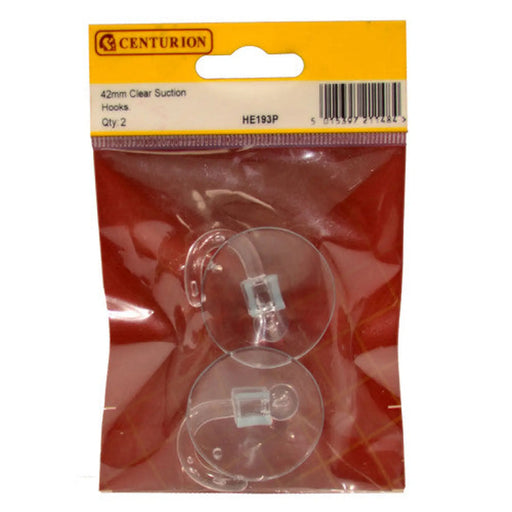 40mm Clear Plastic Suction Hook (Pack of 2) - Pack of 5