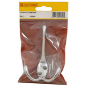 107mm Die Cast Tri Hook - Chrome Plated - Pack Qty 1 - Pack of 5