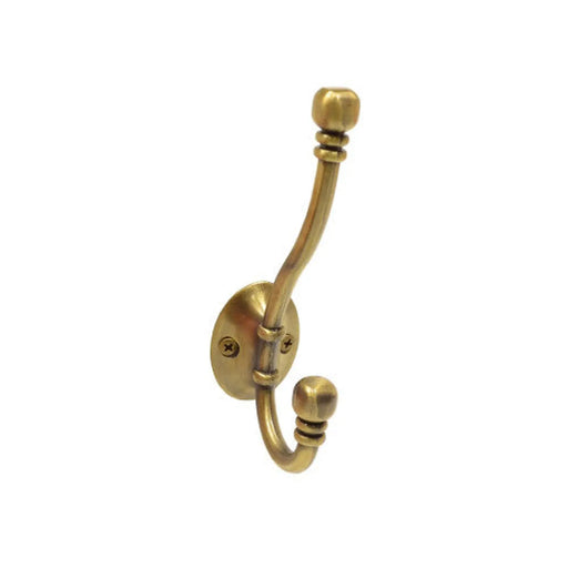 130mm Premium Ball End Hat & Coat Hook - Antique Brass - Pack of 10
