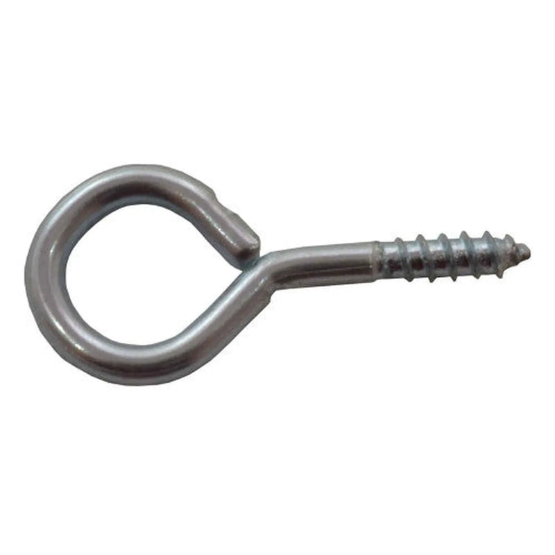 Steel Screw Eyes - Zinc Plated - 25mm x 2mm - Pack of 100